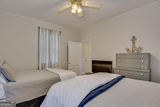 2327 Redwood Dr, Augusta, GA 30904 - bedroom with ceiling fan and ornamental molding