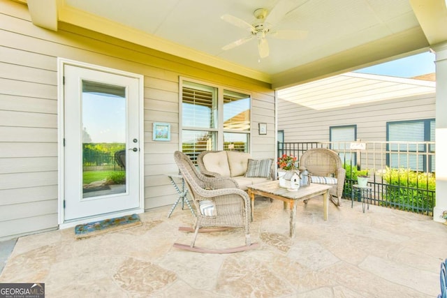 5641 Tisbury Ct, Hoschton, GA 30548 - sunroom / solarium featuring ceiling fan
