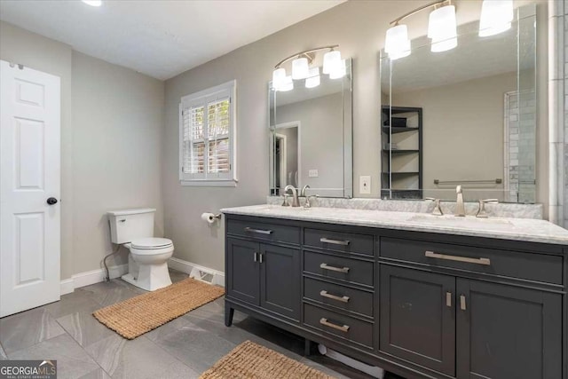 35 Saddle Mountain Rd SE, Rome, GA 30161 - bathroom with tile patterned floors, toilet, vanity, and a closet