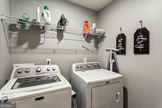 301 Downing Creek Trl, Canton, GA 30114 - clothes washing area featuring washer and clothes dryer
