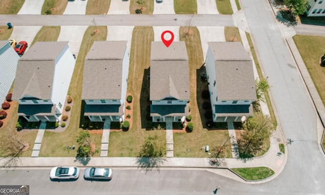 aerial view featuring a residential view