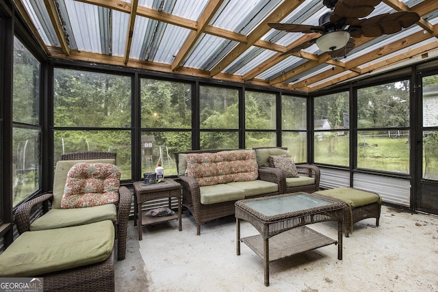 1239 Sharonton Dr, Stone Mountain, GA 30083 - sunroom / solarium with a ceiling fan