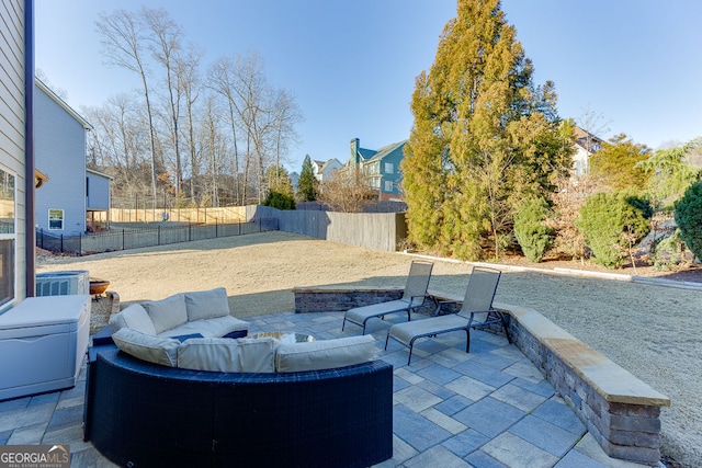 2225 Independence Ln, Buford, GA 30519 - fenced backyard with an outdoor hangout area and a patio