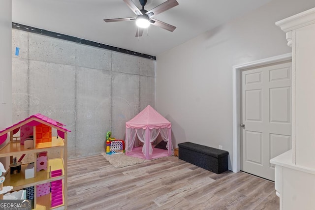 291 Higgins Rd, Flovilla, GA 30216 - playroom featuring ceiling fan and wood finished floors