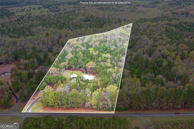 291 Higgins Rd, Flovilla, GA 30216 - birds eye view of property featuring a forest view