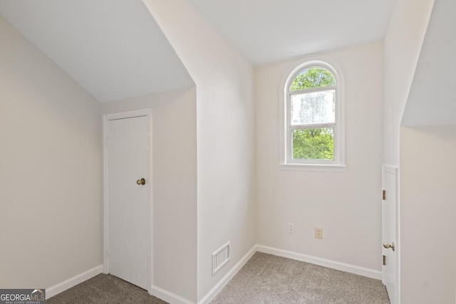 bonus room featuring baseboards, carpet flooring, and visible vents