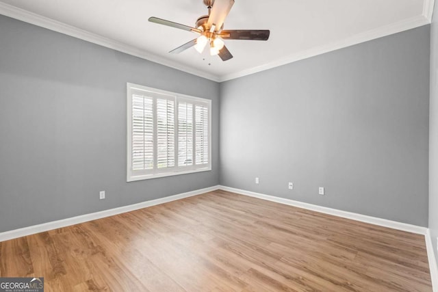 1502 River Green Dr NW Unit 1502, Atlanta, GA 30327 - empty room featuring baseboards, ceiling fan, ornamental molding, and wood finished floors