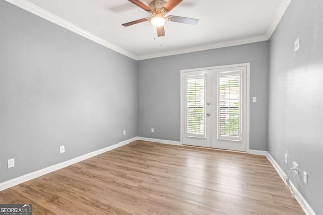 1502 River Green Dr NW Unit 1502, Atlanta, GA 30327 - unfurnished room with french doors, light wood-style floors, ceiling fan, and baseboards
