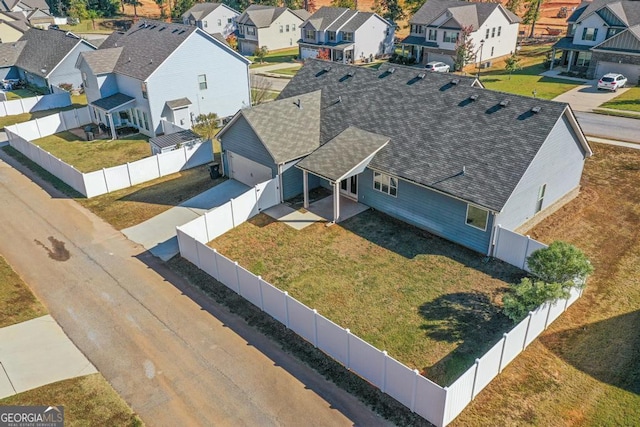 bird's eye view featuring a residential view