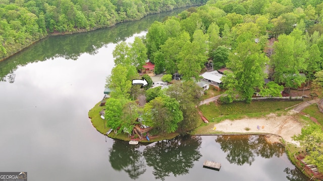 76 Periwinkle Ln, Cleveland, GA 30528 - drone / aerial view featuring a water view and a wooded view