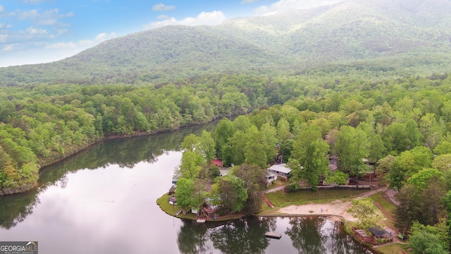 76 Periwinkle Ln, Cleveland, GA 30528 - bird's eye view featuring a forest view and a water and mountain view