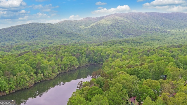 76 Periwinkle Ln, Cleveland, GA 30528 - aerial view featuring a water and mountain view and a view of trees