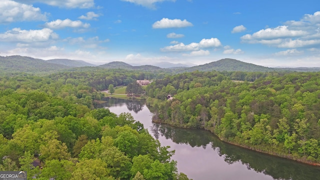 76 Periwinkle Ln, Cleveland, GA 30528 - aerial view with a wooded view and a water and mountain view