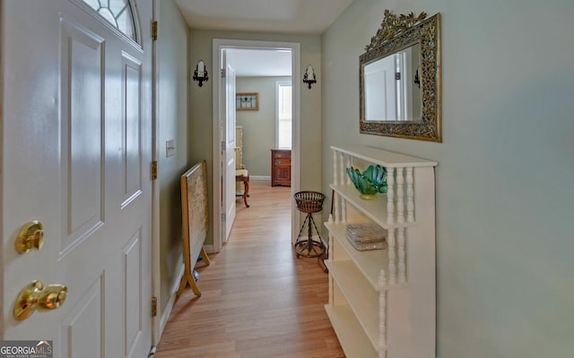 76 Periwinkle Ln, Cleveland, GA 30528 - hallway with baseboards and light wood finished floors