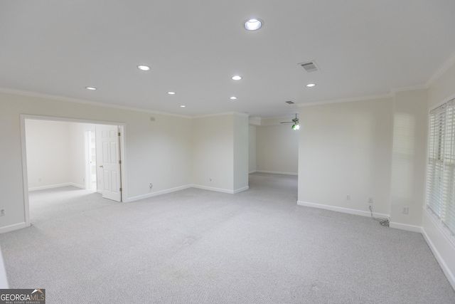 5685 Commons Ln, Alpharetta, GA 30005 - empty room featuring recessed lighting, visible vents, and ornamental molding