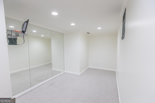5685 Commons Ln, Alpharetta, GA 30005 - carpeted empty room with baseboards, recessed lighting, and visible vents