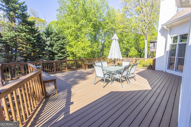 5685 Commons Ln, Alpharetta, GA 30005 - deck featuring outdoor dining area