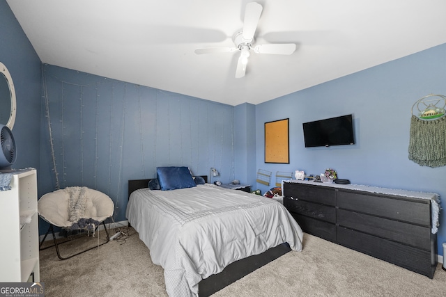 5015 Scuppernong Ct, Austell, GA 30106 - carpeted bedroom featuring ceiling fan