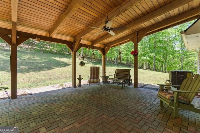 122 Gold View Dr, Dahlonega, GA 30533 - view of patio featuring ceiling fan