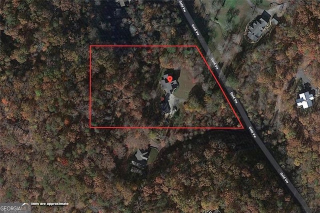 122 Gold View Dr, Dahlonega, GA 30533 - aerial view of property's location featuring property boundaries highlighted