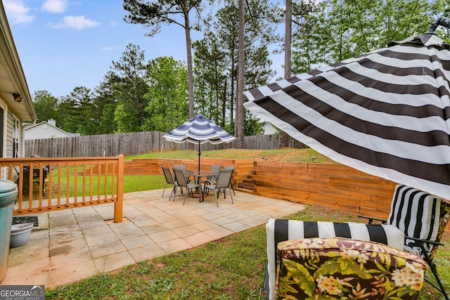 view of patio / terrace with a fenced backyard
