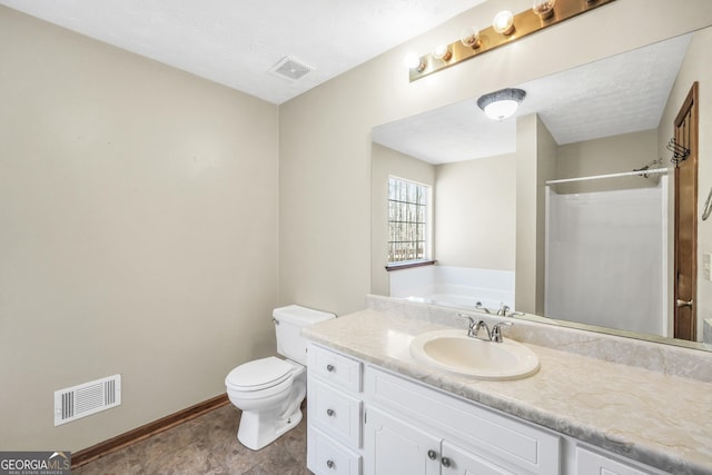 175 Laney Ct, Mcdonough, GA 30252 - bathroom with visible vents, baseboards, toilet, and vanity