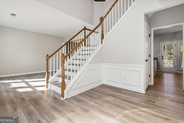 1931 Abinger Way, Lawrenceville, GA 30043 - stairway featuring visible vents and wood finished floors