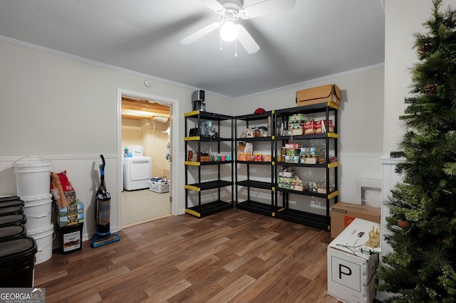 314 Kings Pointe Dr SW, Calhoun, GA 30701 - storage featuring washer / clothes dryer and ceiling fan