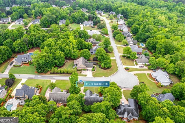 aerial view featuring a residential view