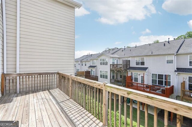 6080 Indian Wood Cir, Mableton, GA 30126 - wooden terrace featuring a residential view