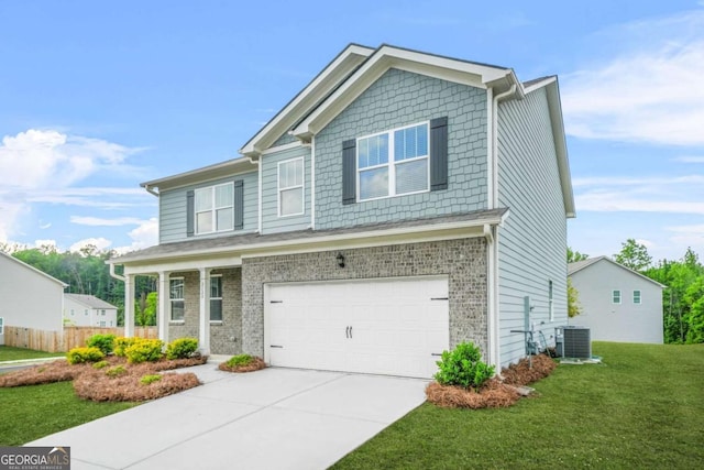 3135 Ellenton Dr, Lithia Springs, GA 30122 - craftsman-style house with an attached garage, concrete driveway, and brick siding