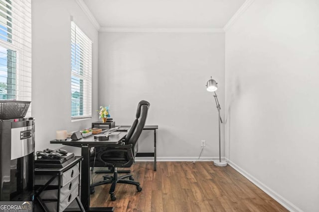 3135 Ellenton Dr, Lithia Springs, GA 30122 - office space featuring wood finished floors, plenty of natural light, and crown molding