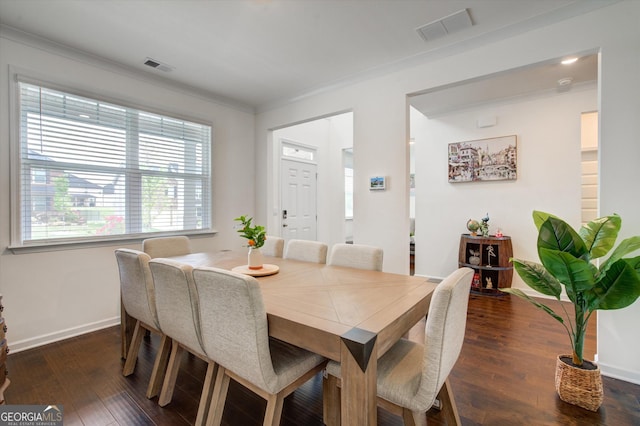 3236 Papyrus Palm Rd, Loganville, GA 30052 - dining area featuring stairway, dark wood-type flooring, recessed lighting, and visible vents