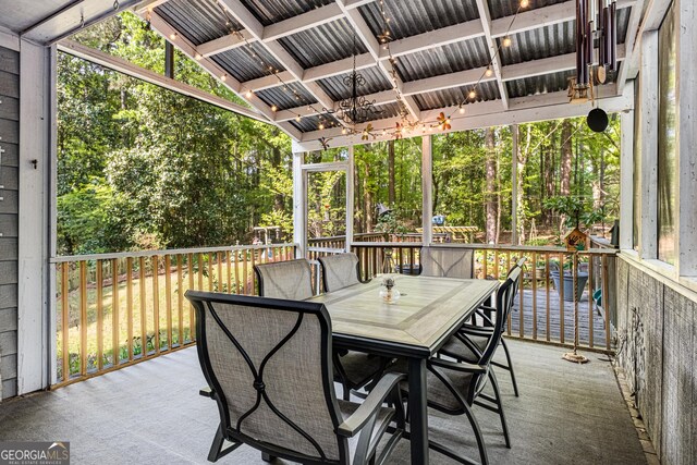 exterior space with outdoor dining space