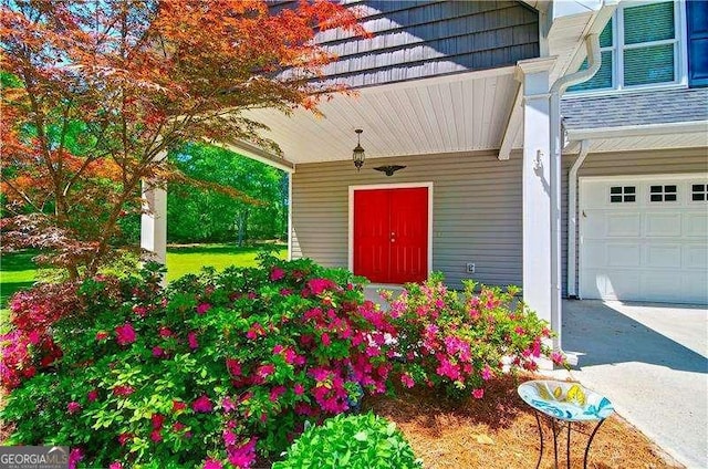 5800 Villa Rica Hwy, Dallas, GA 30157 - doorway to property featuring a garage and a porch