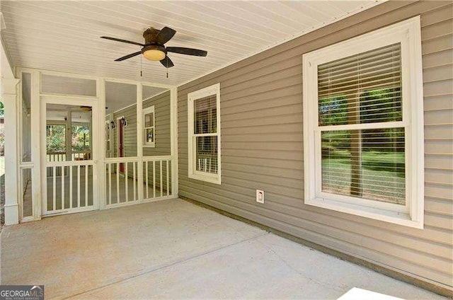 5800 Villa Rica Hwy, Dallas, GA 30157 - unfurnished sunroom with a ceiling fan