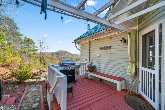 687 Anderson Ln, Ranger, GA 30734 - wooden deck featuring a mountain view and area for grilling