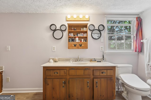 3876 Winners Ct, Marietta, GA 30062 - bathroom with vanity, a textured ceiling, and wood finished floors