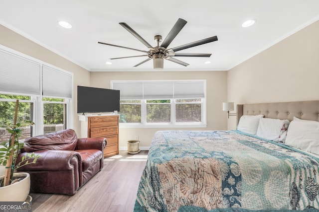 701 Mask Rd, Brooks, GA 30205 - bedroom with ornamental molding, recessed lighting, and wood finished floors
