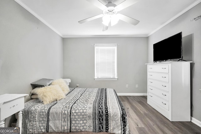 701 Mask Rd, Brooks, GA 30205 - bedroom featuring baseboards, ornamental molding, and wood finished floors