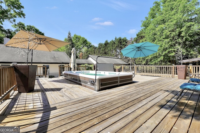 701 Mask Rd, Brooks, GA 30205 - wooden terrace with hot tub deck surround