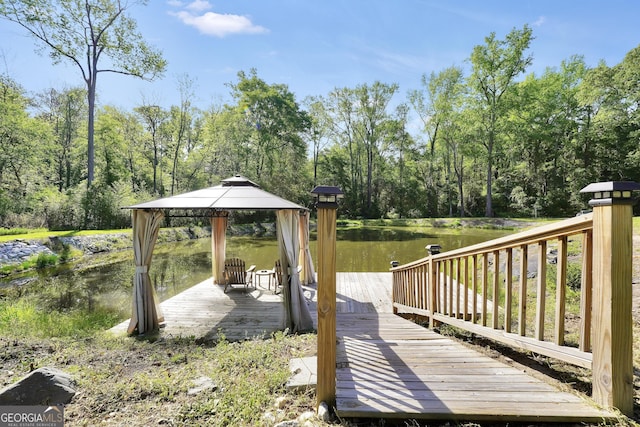 701 Mask Rd, Brooks, GA 30205 - exterior space with a gazebo and a water view