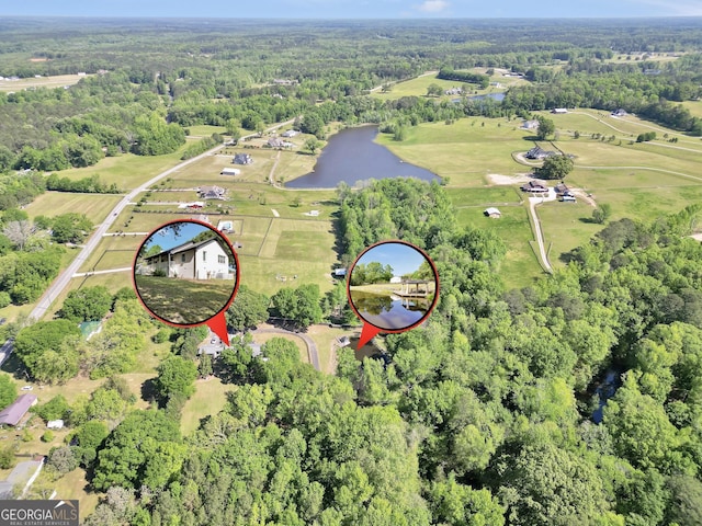 701 Mask Rd, Brooks, GA 30205 - drone / aerial view with a water view and a wooded view