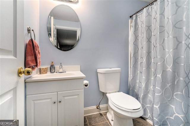 221 Hunters Xing SE, Calhoun, GA 30701 - bathroom with vanity, tile patterned flooring, and a shower with curtain