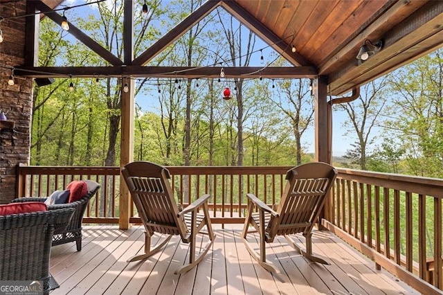 675 Green Ridge Rd, Blue Ridge, GA 30513 - view of wooden deck