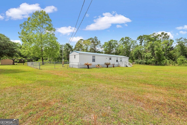 view of yard with fence