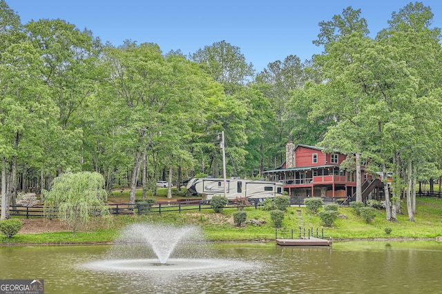 5419 Tyree Rd, Winston, GA 30187 - view of water feature with fence and a forest view