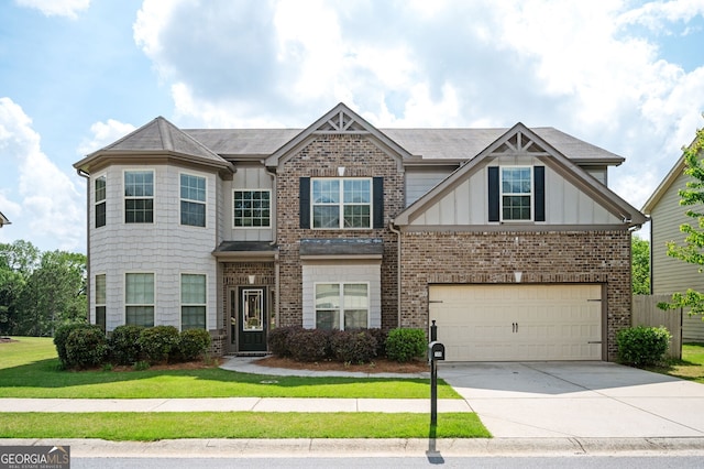 108 Franklin St, Braselton, GA 30517 - craftsman-style home featuring board and batten siding, brick siding, an attached garage, and driveway