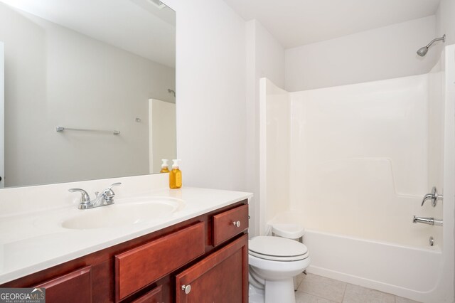 108 Franklin St, Braselton, GA 30517 - bathroom with toilet, tile patterned floors, shower / washtub combination, and vanity