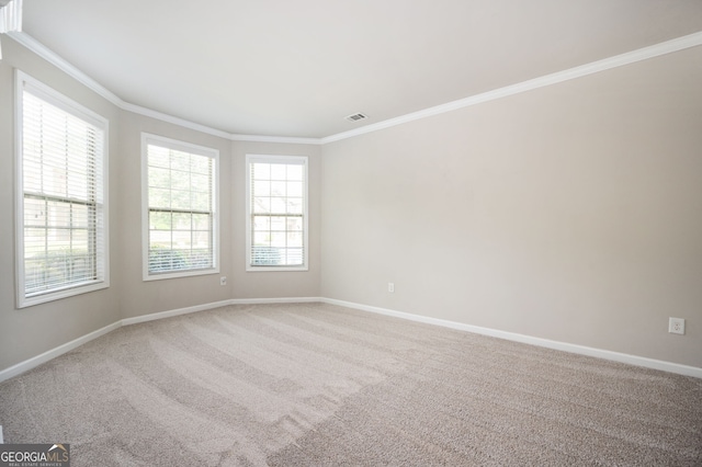 108 Franklin St, Braselton, GA 30517 - carpeted spare room featuring baseboards, visible vents, and ornamental molding